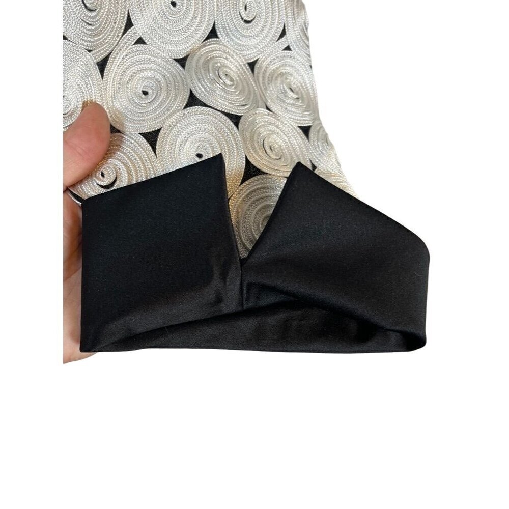 Retro Floral Rosette Jacket 3X Black White Evening Wedding Festive Holiday Chic - Picture 4 of 11